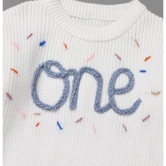 Baby Girl 1st Birthday Outfit Fall Baby Knit Sweater Chunky Baby Sweater Infant - Picture 3 of 5